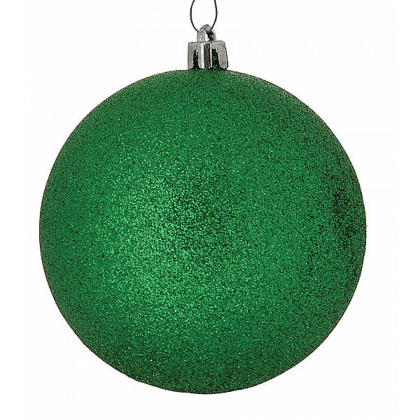 Πράσινη Πλαστική Χριστουγεννιάτικη Μπάλα Με Γκλίτερ 4cm