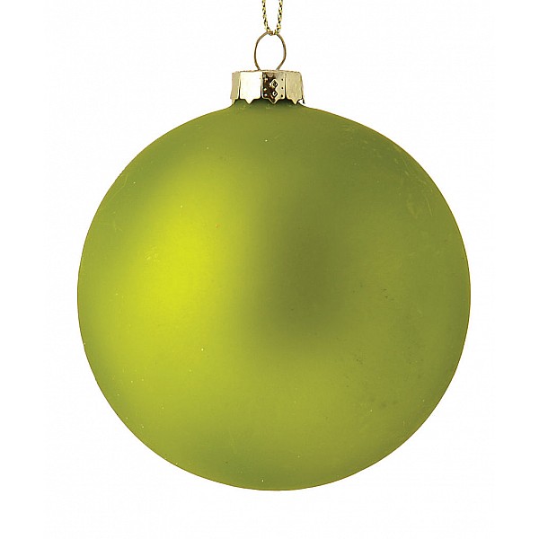 Πράσινη Γυάλινη Μάτ Χριστουγεννιάτικη Μπάλα 8cm