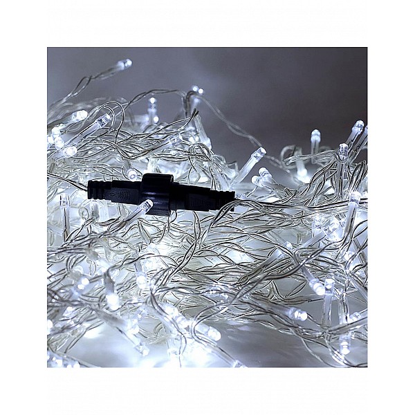 Λαμπάκια κουρτ. x300 icicle 6M , μετασχέδιο/α επεκτ. , διάφανο /white