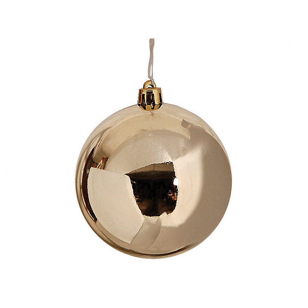 Lianos-Χρυσή Γυαλιστερή Πλαστική Χριστουγεννιάτικη Μπάλα 8cm