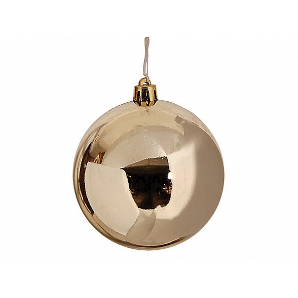 Χρυσή Γυαλιστερή Πλαστική Χριστουγεννιάτικη Μπάλα 8cm