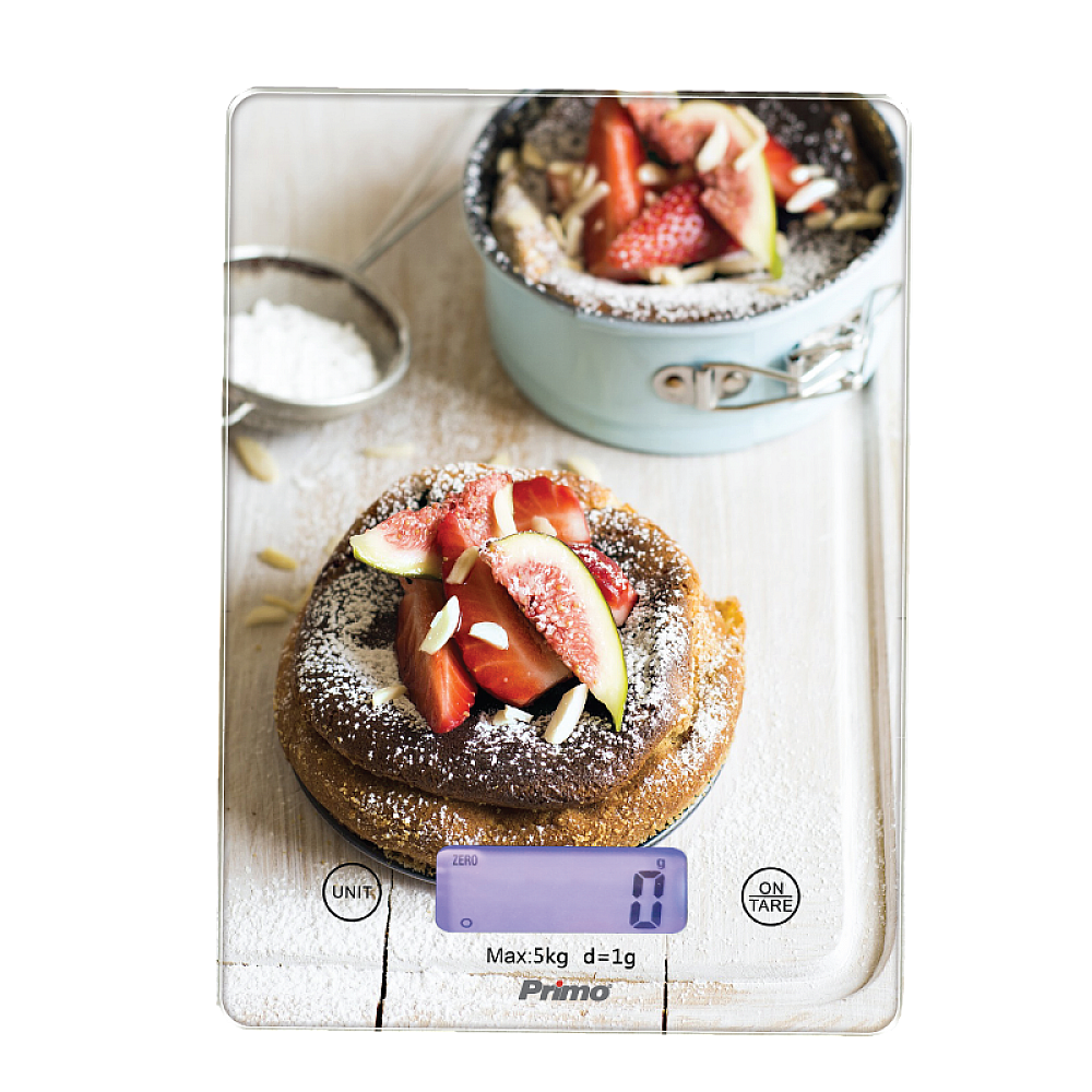 Ζυγαριά Κουζίνας PRKS-40468 Primo Ψηφιακή 5Kg-1g Φωτιζόμενη οθόνη Υάλινη "Baking"