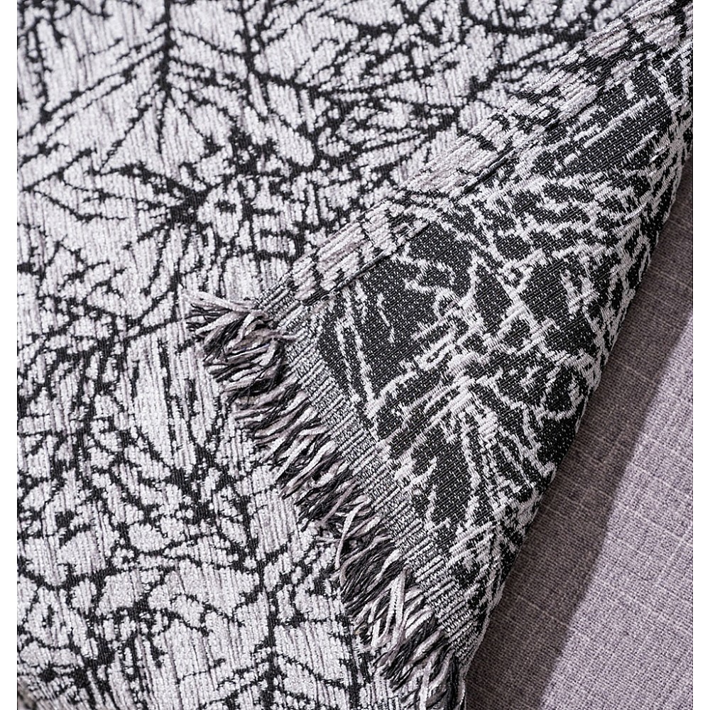 Ριχτάρι Καναπέ Chenille VERA Grey-Black - Grey - Black, Διθέσιο (180x250)