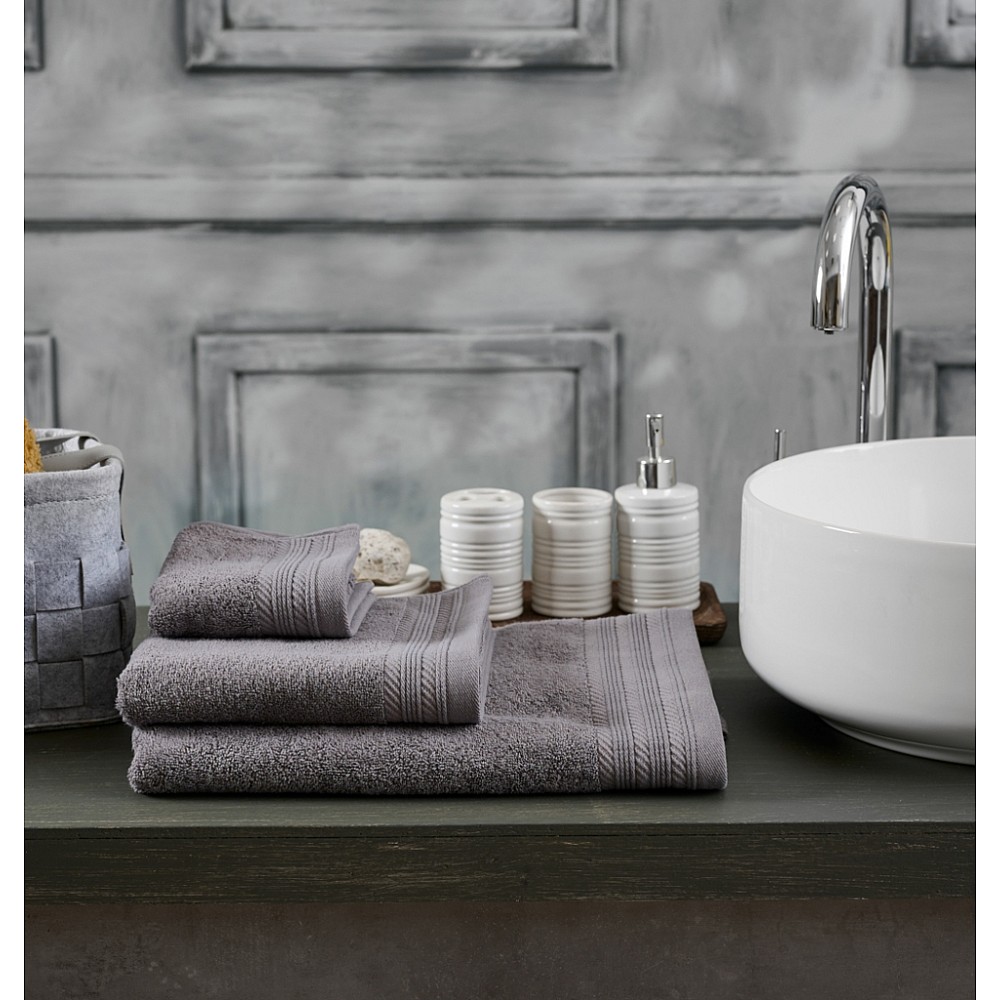 Πετσέτα Μονόχρωμη New Cotton Series - Grey, Σώματος 75x150