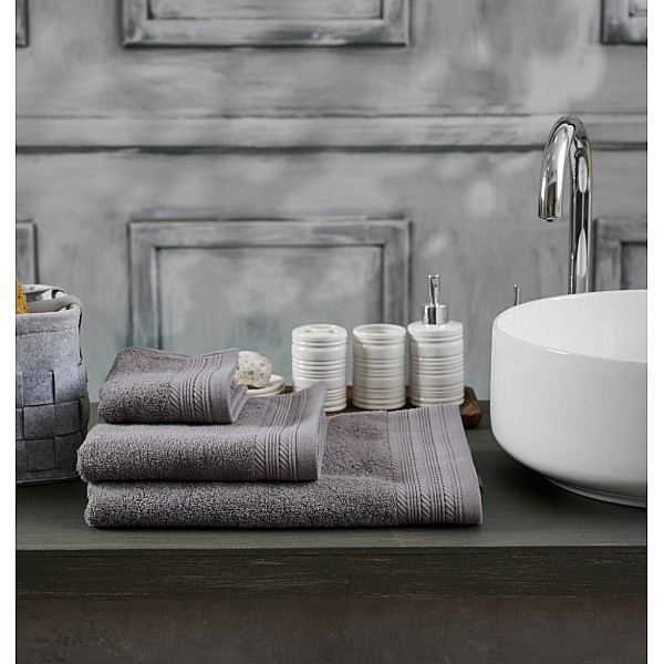 Πετσέτα Μονόχρωμη New Cotton Series - Grey, Προσώπου 50x90