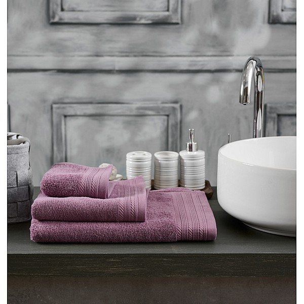 Πετσέτα Μονόχρωμη New Cotton Series - Dusty Purple, Προσώπου 50x90