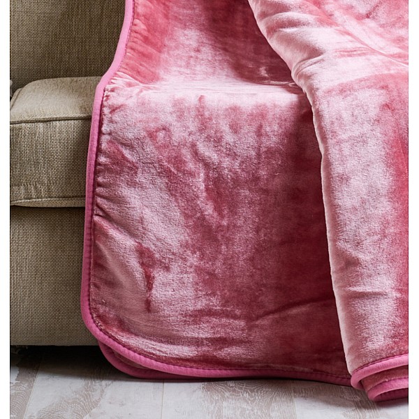 Κουβέρτα Μονόχρωμη Βελούρ Silk Touch - Dusty Pink, Υπέρδιπλο (220x240)