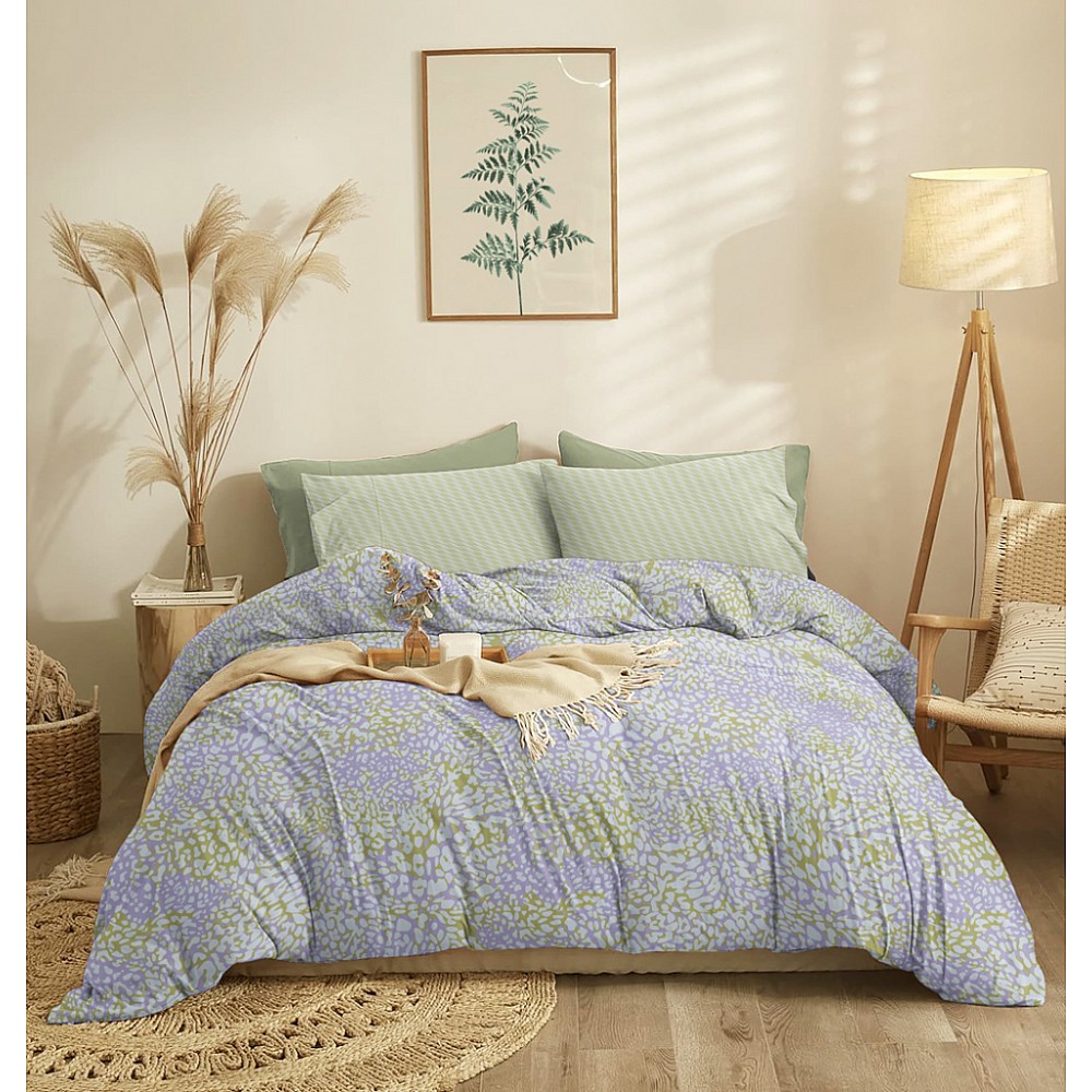 Σεντόνια Σετ Blot Olive - Υπέρδιπλο Λάστιχο (1x230x260+1x170x200+30+2 μαξ. 50×70)