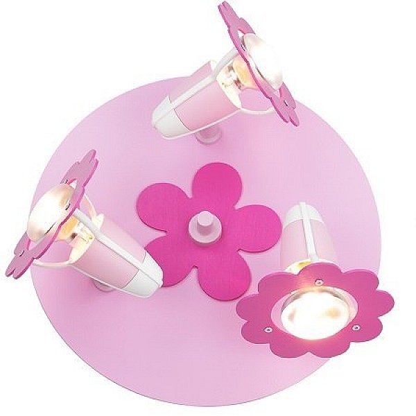 Φωτιστικό Τοίχου-Οροφής Ροζ Λουλούδια Τρίφωτο Leiste Blüte