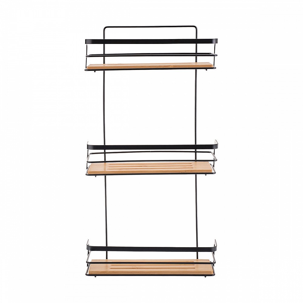 ΕΤΑΖΕΡΑ BAMBOO ESSENTIALS ΜΕΤΑΛΛΙΚΗ ΙΣΙΑ 3 ΘΕΣΕΩΝ 25.5x10.5x49cm ΜΑΥΡΗ 02-12779