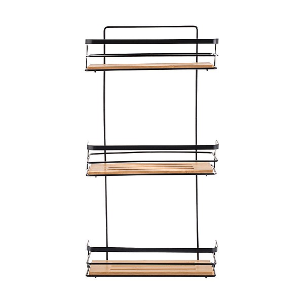 ΕΤΑΖΕΡΑ BAMBOO ESSENTIALS ΜΕΤΑΛΛΙΚΗ ΙΣΙΑ 3 ΘΕΣΕΩΝ 25.5x10.5x49cm ΜΑΥΡΗ 02-12779