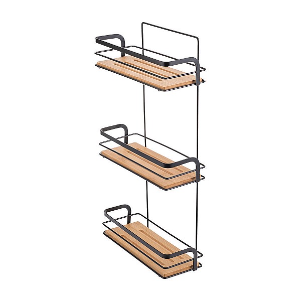 ΕΤΑΖΕΡΑ BAMBOO ESSENTIALS ΜΕΤΑΛΛΙΚΗ ΙΣΙΑ 3 ΘΕΣΕΩΝ 25.5x10.5x49cm ΜΑΥΡΗ 02-12779