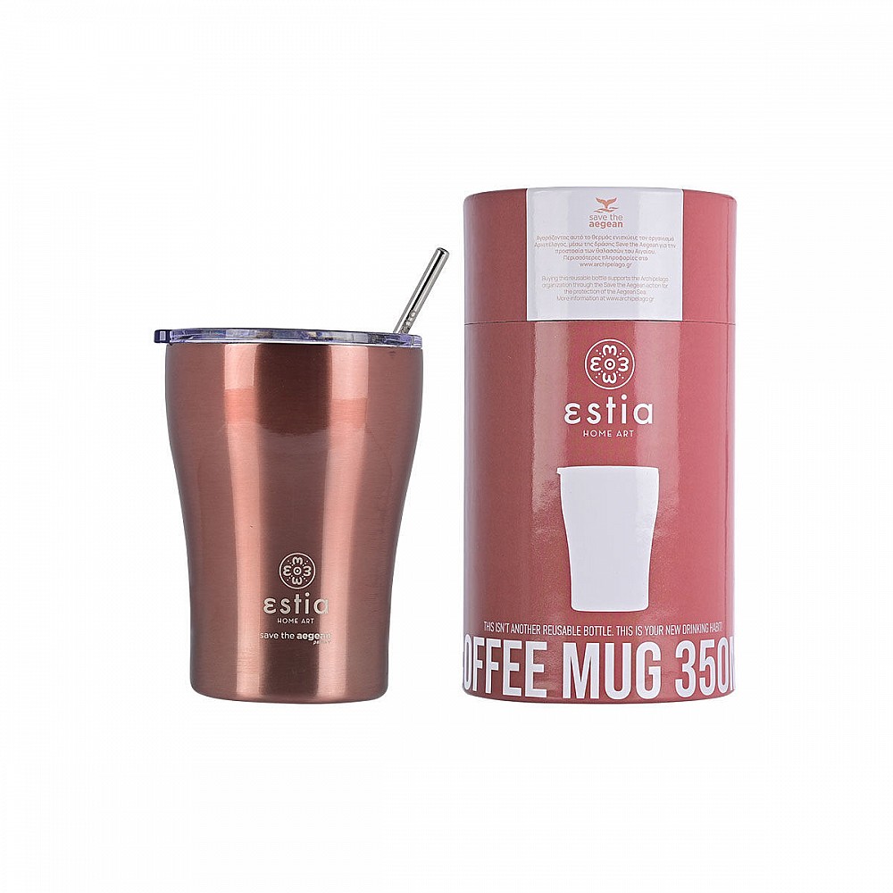 ΘΕΡΜΟΣ COFFEE MUG SAVE THE AEGEAN 350ml ROSE GOLD 01-12489