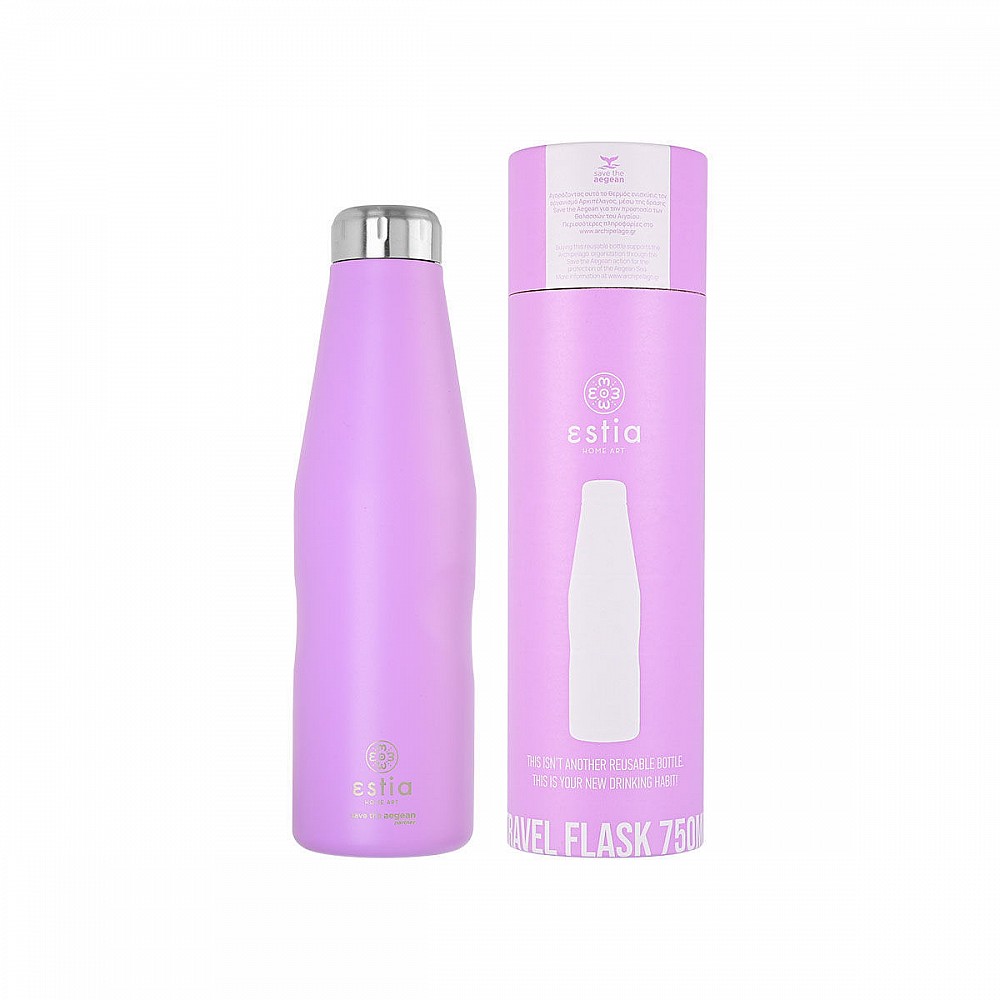 ΘΕΡΜΟΣ TRAVEL FLASK SAVE THE AEGEAN 750ml LAVENDER PURPLE 01-9830