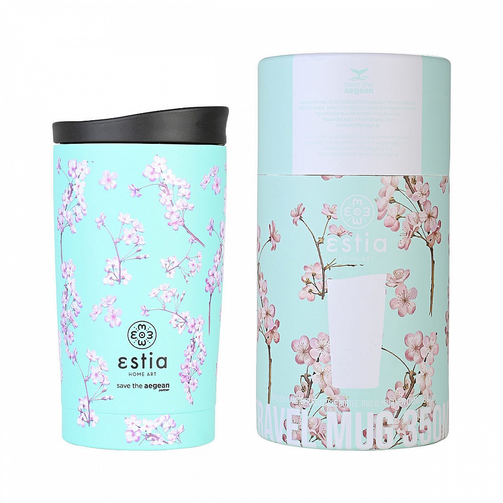 ΘΕΡΜΟΣ TRAVEL MUG SAVE THE AEGEAN 350ml BLOSSOM GREEN 01-20446