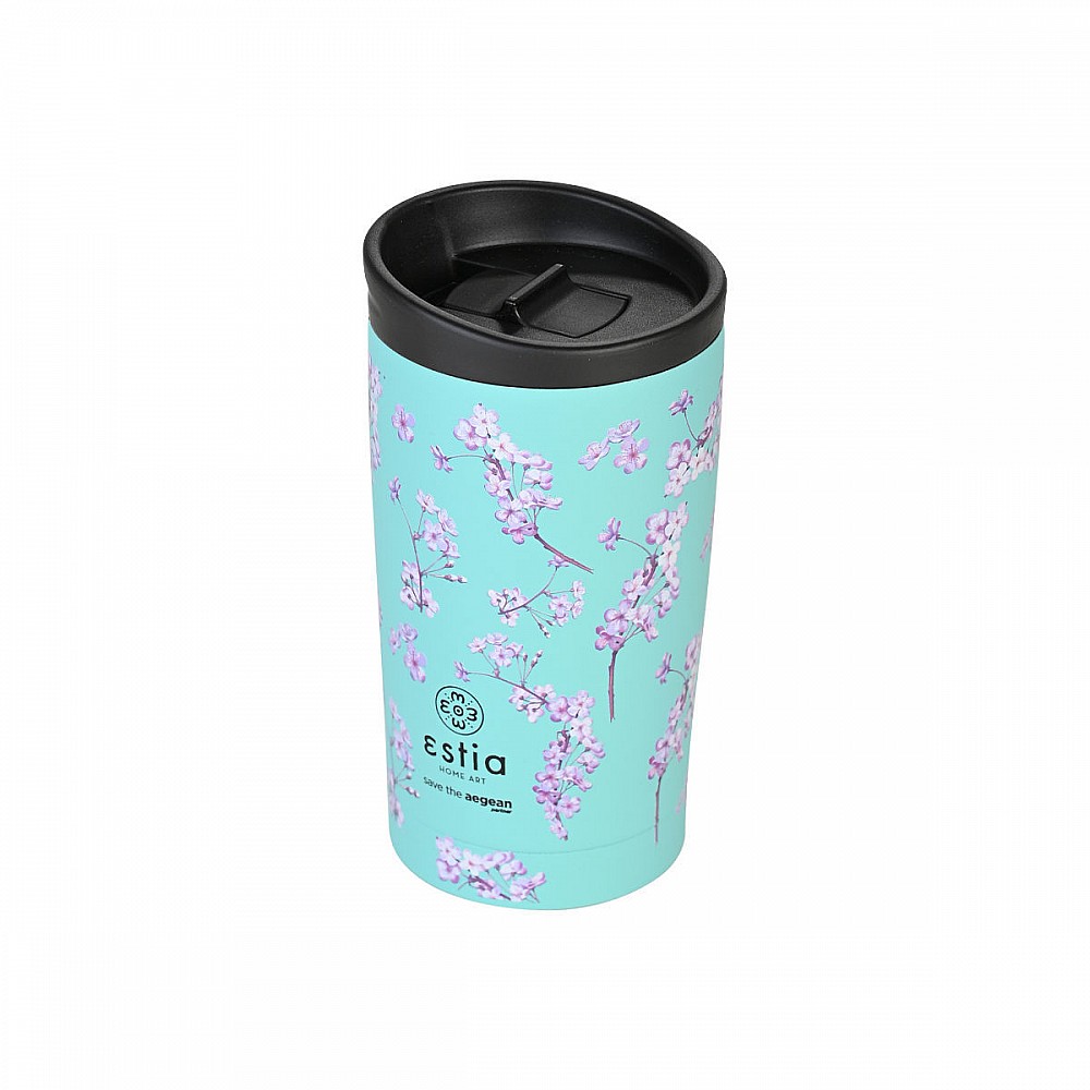 ΘΕΡΜΟΣ TRAVEL MUG SAVE THE AEGEAN 350ml BLOSSOM GREEN 01-20446