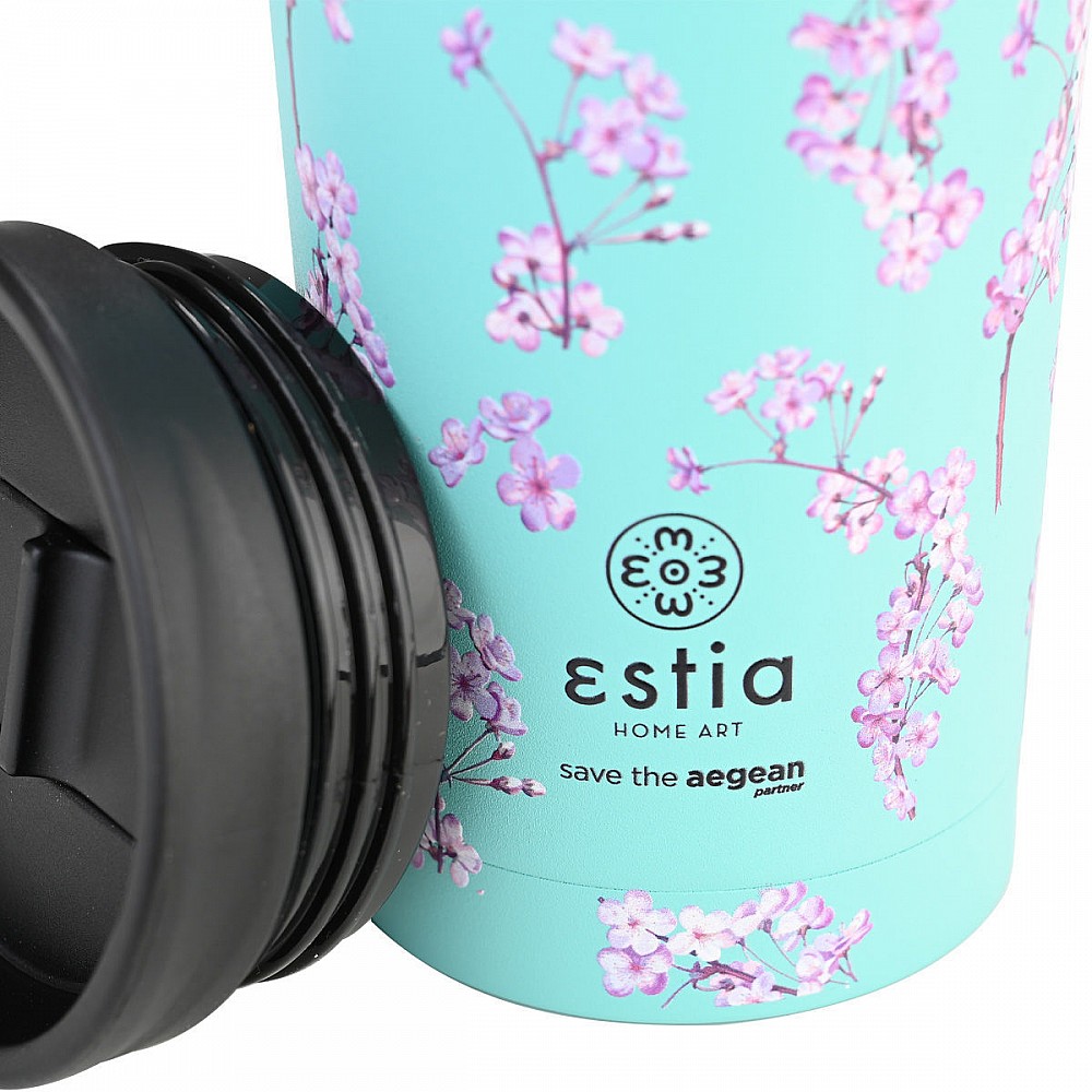 ΘΕΡΜΟΣ TRAVEL MUG SAVE THE AEGEAN 350ml BLOSSOM GREEN 01-20446