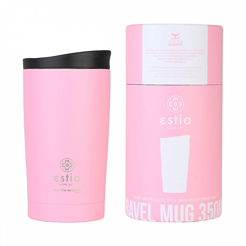 ΘΕΡΜΟΣ TRAVEL MUG SAVE THE AEGEAN 350ml BLOSSOM ROSE 01-20408