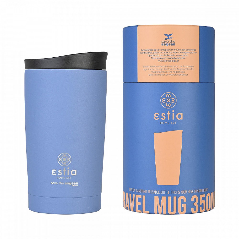 ΘΕΡΜΟΣ TRAVEL MUG SAVE THE AEGEAN 350ml DENIM BLUE 01-20378