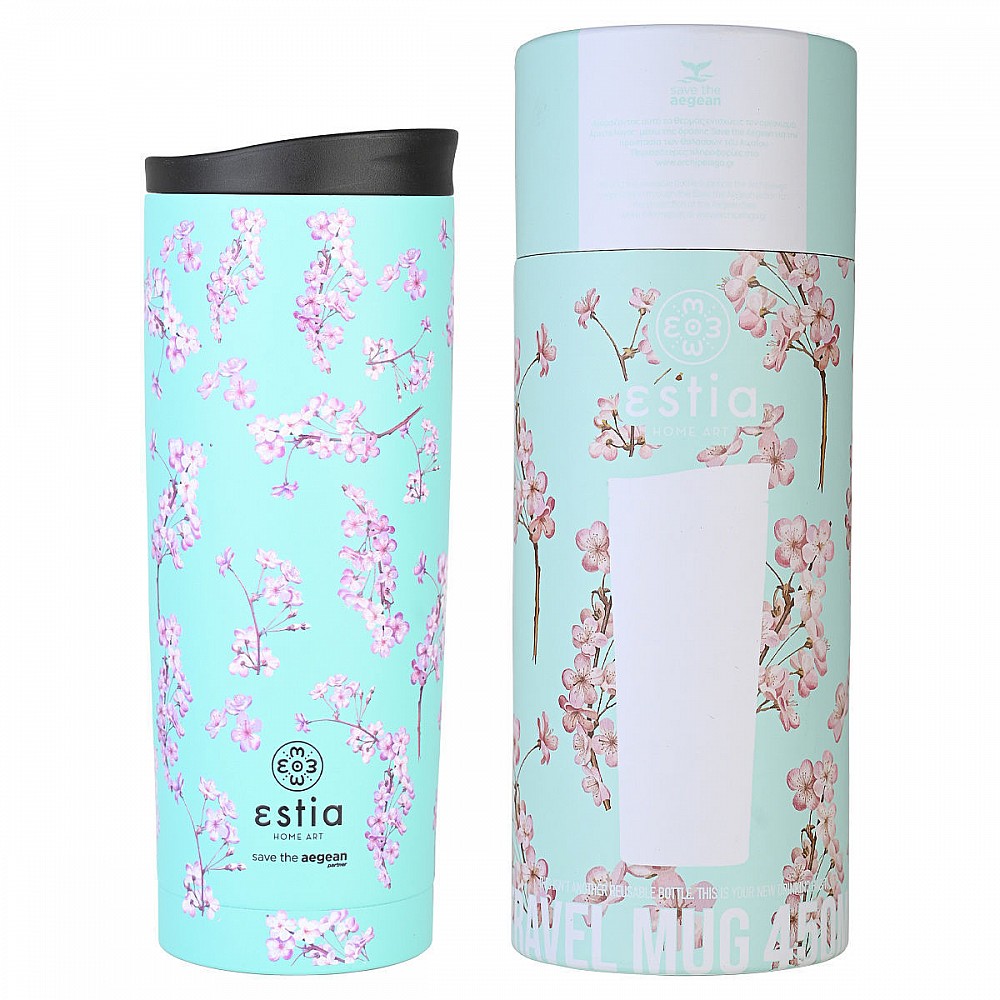 ΘΕΡΜΟΣ TRAVEL MUG SAVE THE AEGEAN 500ml BLOSSOM GREEN 01-20422