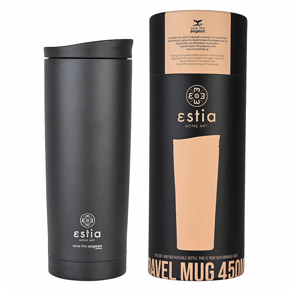 ΘΕΡΜΟΣ TRAVEL MUG SAVE THE AEGEAN 500ml MIDNIGHT BLACK 01-20316