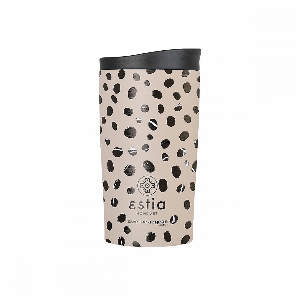 ΘΕΡΜΟΣ TRAVEL MUG SAVE THE AEGEAN 350ml LEOPARD TAUPE 01-25663