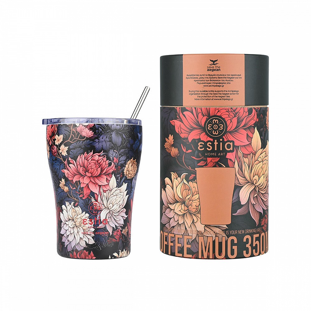 ΘΕΡΜΟΣ COFFEE MUG SAVE THE AEGEAN 350ml MIDNIGHT BLOSSOM 01-22945