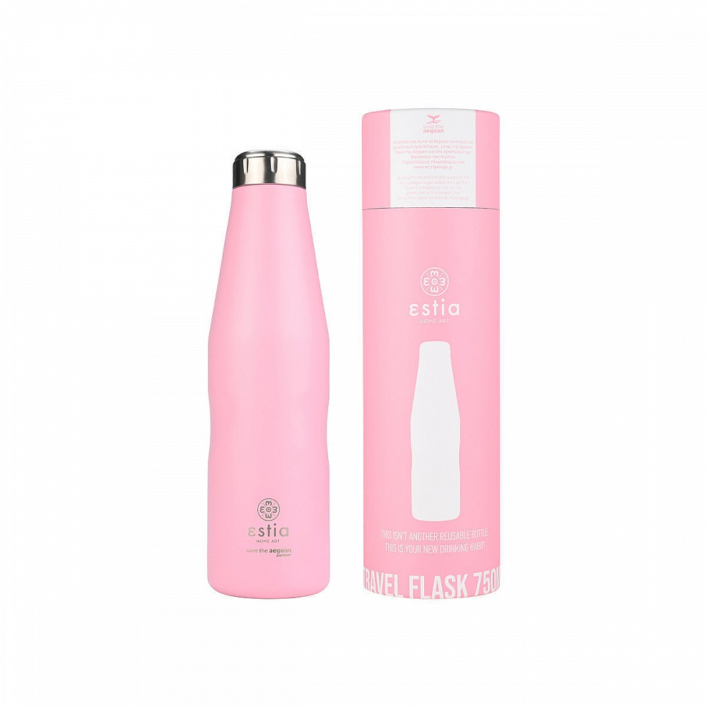 ΘΕΡΜΟΣ TRAVEL FLASK SAVE THE AEGEAN 750ml BLOSSOM ROSE 01-22365