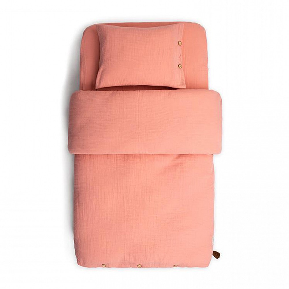 Σετ Παπλωματοθήκη κούνιας 2τμχ FUNNA BABY Coral Pink 100x150