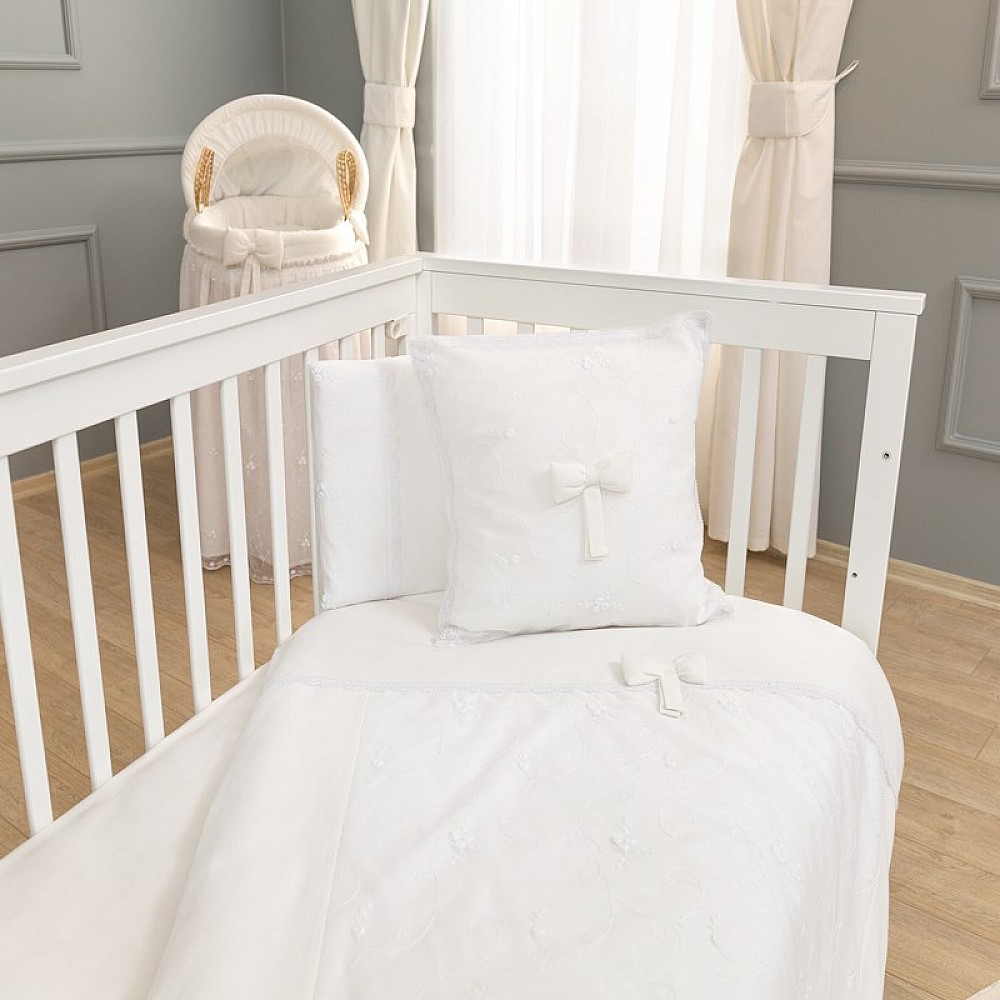 Σετ σεντόνια κούνιας FUNNA BABY Premium, χρώμα white