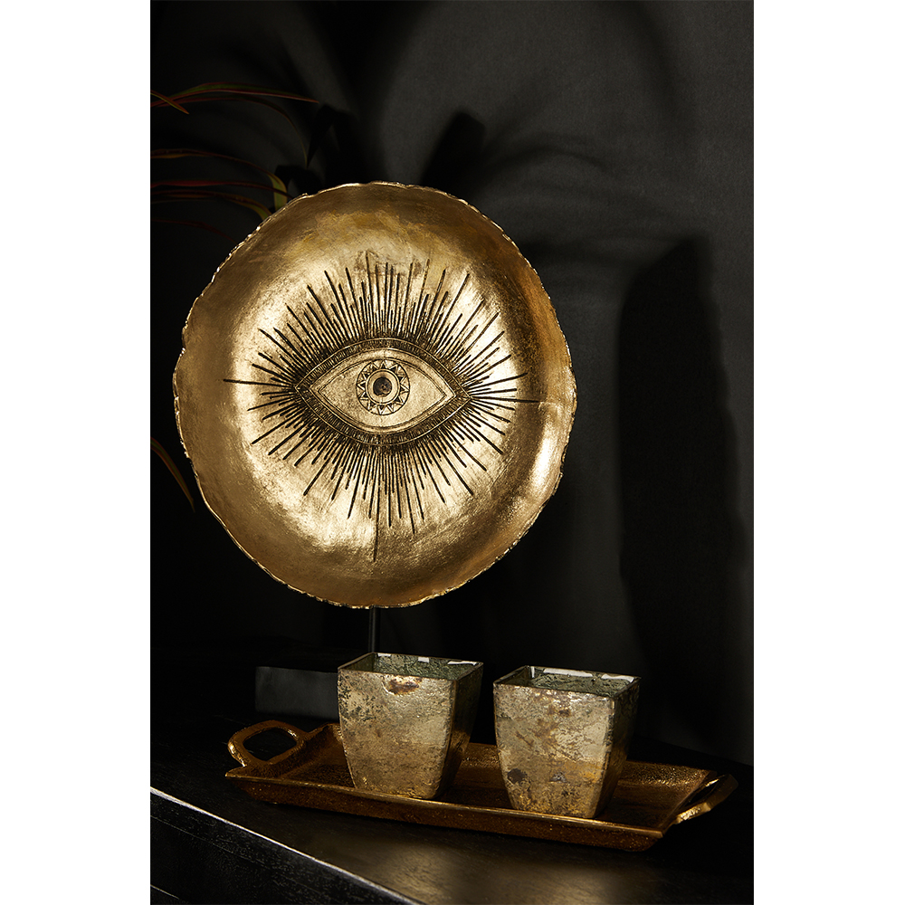 EYE ΔΙΑΚΟΣΜΗΤΙΚΟ TOTEM 32x10x41 POLYRESIN ΧΡΥΣΟ ΜΑΥΡΟINTHEBOX