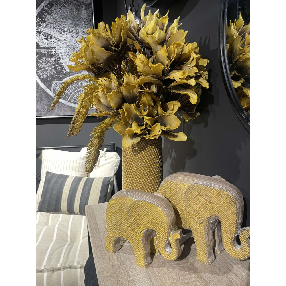 AFRICANA 2 ΔΙΑΚΟΣΜΗΤΙΚΟ ΕΛΕΦΑΝΤΑΣ 29x13x22 POLYRESIN ΚΙΤΡΙΝΟINTHEBOX