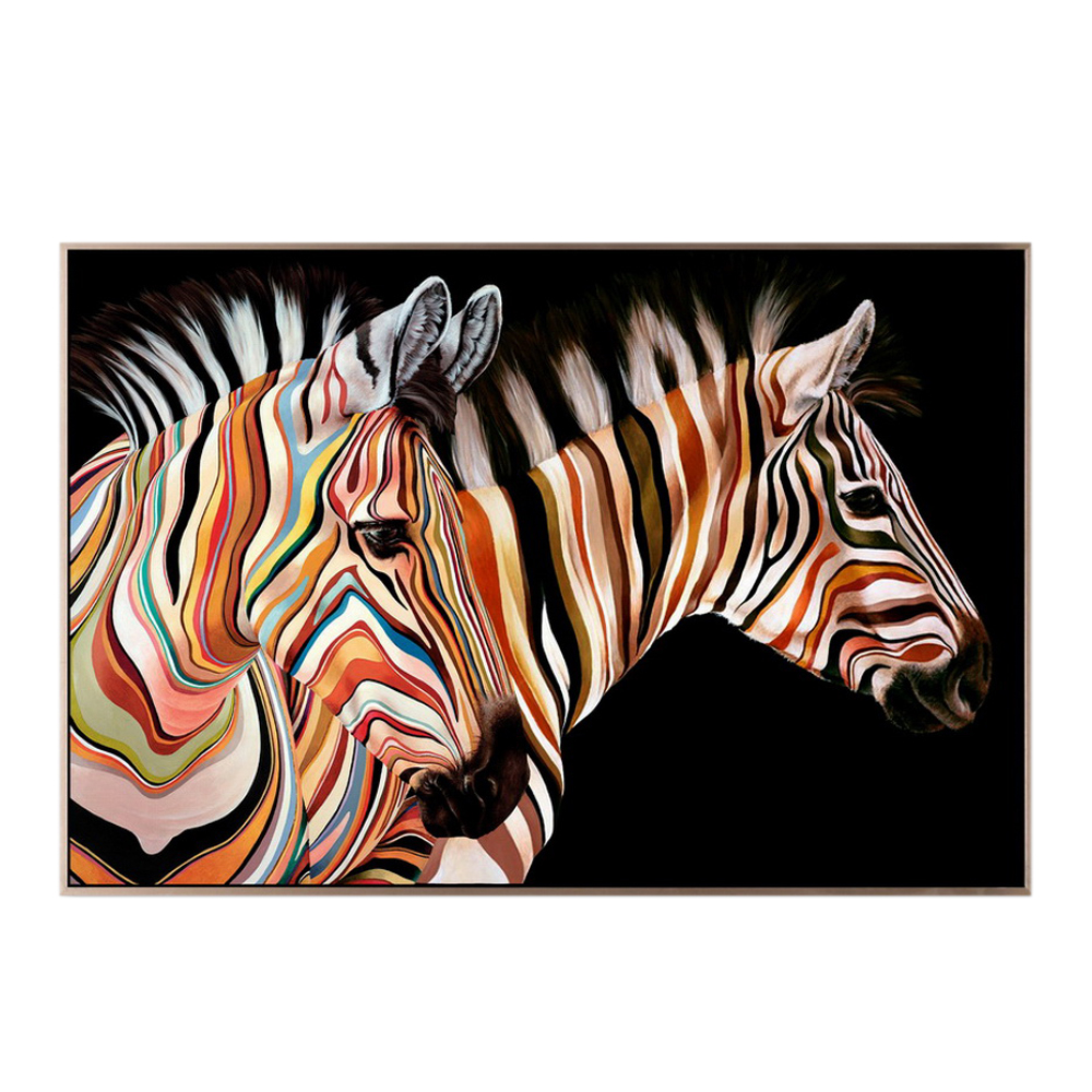 COLOR ZEBRA ΠΙΝΑΚΑΣ ΔΙΑΚΟΣΜΗΣΗΣ 63x93x4 ΚΑΜΒΑΣ ΠΟΛΥΧΡΩΜΟ ΞΥΛΟ ΧΡΥΣΟINTHEBOX