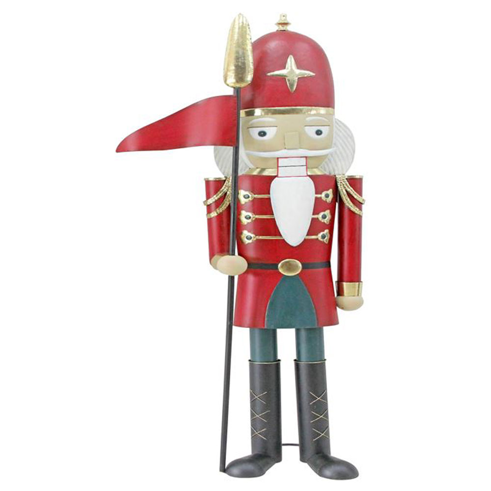 NUTCRACKER ΧΡΙΣΤΟΥΓΕΝΝΙΑΤΙΚΟ ΔΙΑΚΟΣΜΗΤΙΚΟ ΚΑΡΥΟΘΡΑΥΣΤΗΣ 69x36x180 ΜΕΤΑΛΛΟ ΚΟΚΚΙΝΟ ΠΡΑΣΙΝΟ INTHEBOX
