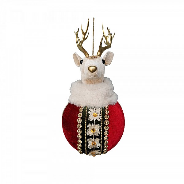 CHRISTMASH ROYAL DEER L ΤΑΡΑΝΔΟΣ FOAM ΒΕΛΟΥΔΟ ΠΟΛΥΧΡΩΜΟ 14x14xH34cm INTHEBOX