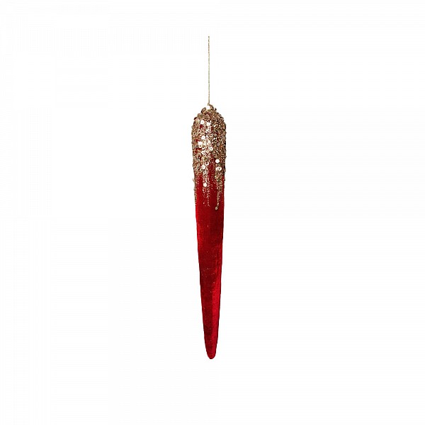 CHRISTMASH TEARDROP ROYAL A DECO FOAM ΒΕΛΟΥΔΟ ΚΟΚΚΙΝΟ 6x6xH48cm INTHEBOX