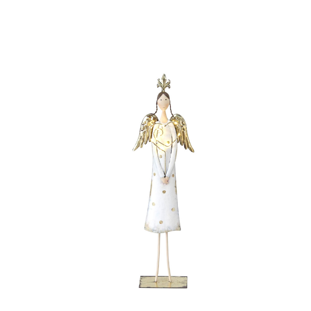 ANGEL GIRL ΧΡΙΣΤΟΥΓΕΝΝΙΑΤΙΚΟ ΔΙΑΚΟΣΜΗΤΙΚΟ ΑΓΓΕΛΟΣ 18x8x63 ΜΕΤΑΛΛΟ ΛΕΥΚΟ ΧΡΥΣΟ INTHEBOX