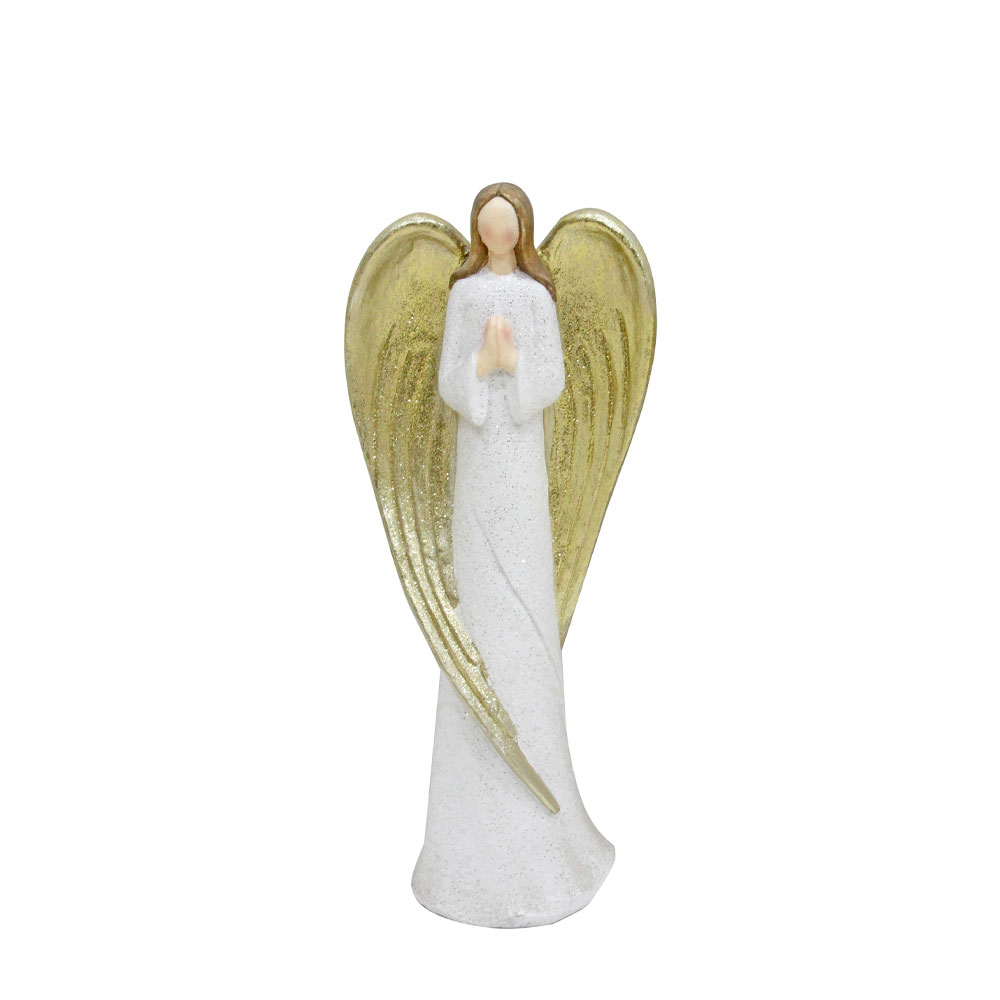 ANGEL FAITH ΧΡΙΣΤΟΥΓΕΝΝΙΑΤΙΚΟ ΔΙΑΚΟΣΜΗΤΙΚΟ ΑΓΓΕΛΟΣ 31x20x77 POLYRESIN ΛΕΥΚΟ ΧΡΥΣΟ INTHEBOX