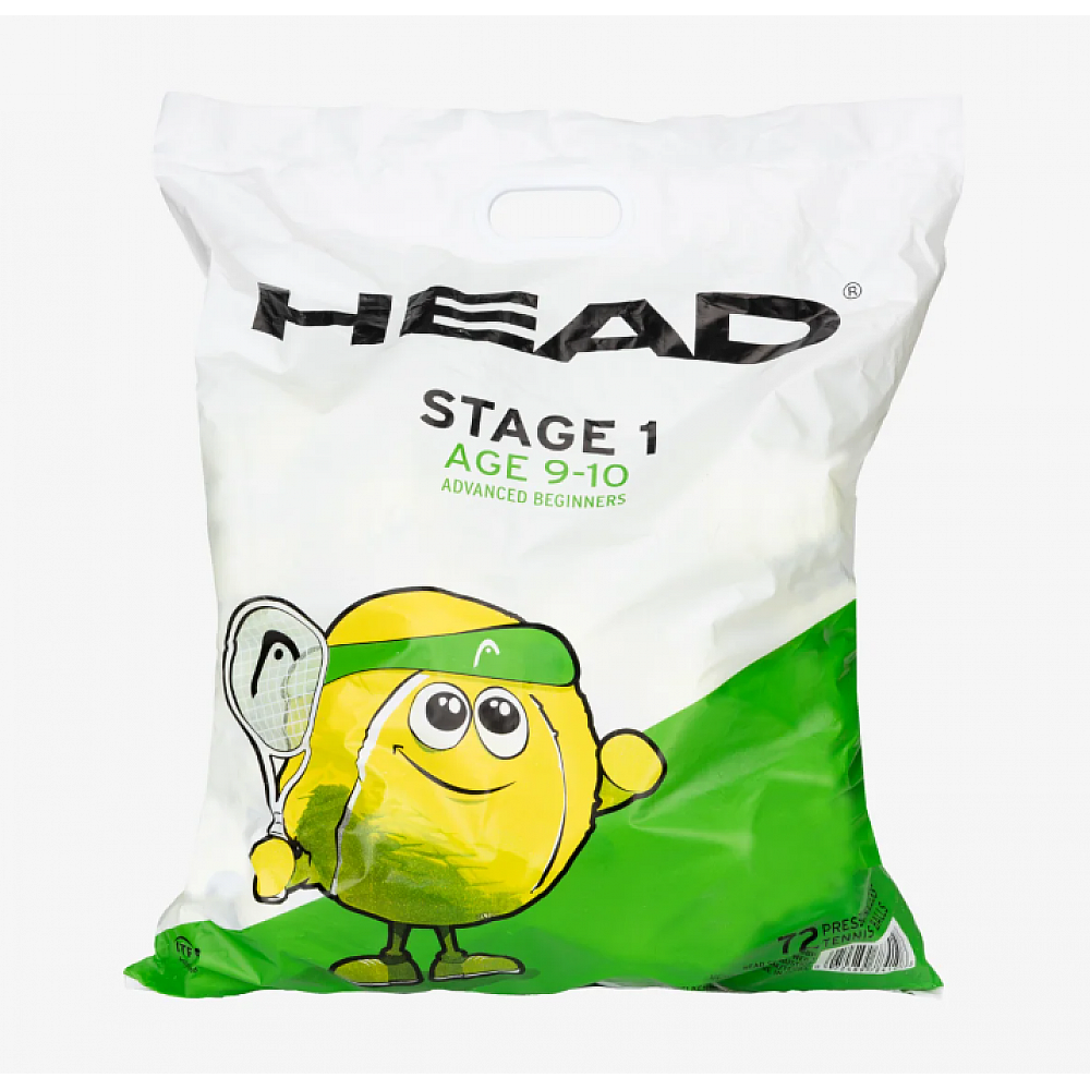 HEAD STAGE 1 GREEN ΚΟΥΤΑ 24Χ3 BALL POLYBAG ΜΠΑΛΛΑΚΙΑ TENNIS