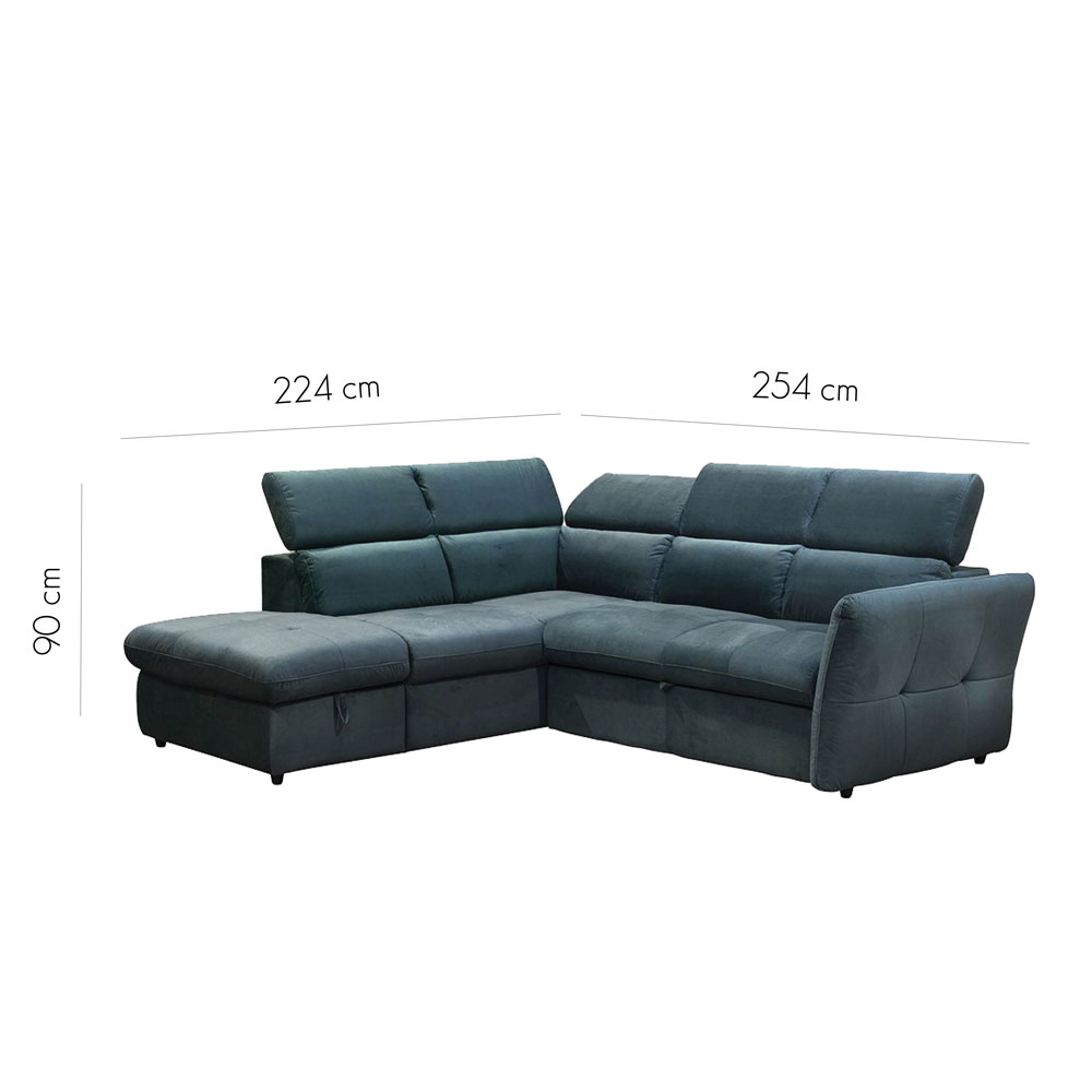 LIBERTA MONSERAT ΚΑΝΑΠΕΣ ΚΡΕΒΑΤΙ ΓΩΝΙΑ ΑΡΙΣΤΕΡΗ PETROL 254x224x90 LIBERTA MONSERAT ΚΑΝΑΠΕΣ ΚΡΕΒΑΤΙ ΓΩΝΙΑ ΑΡΙΣΤΕΡΗ PETROL 254x224x90