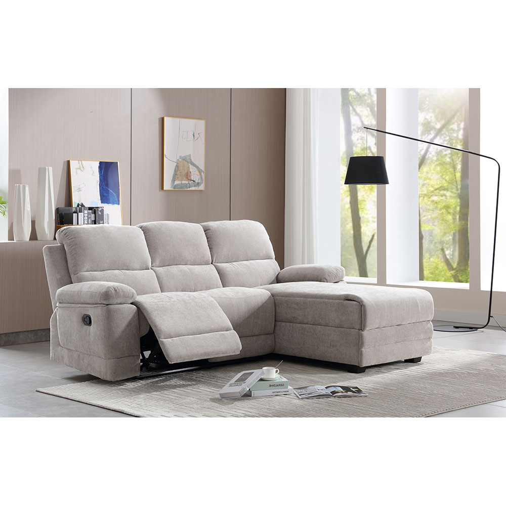 LIBERTA RELAX ΚΑΝΑΠΕΣ RECLINER ΓΩΝΙΑ ΔΕΞΙΑ BEIGE 212x156xH96cm