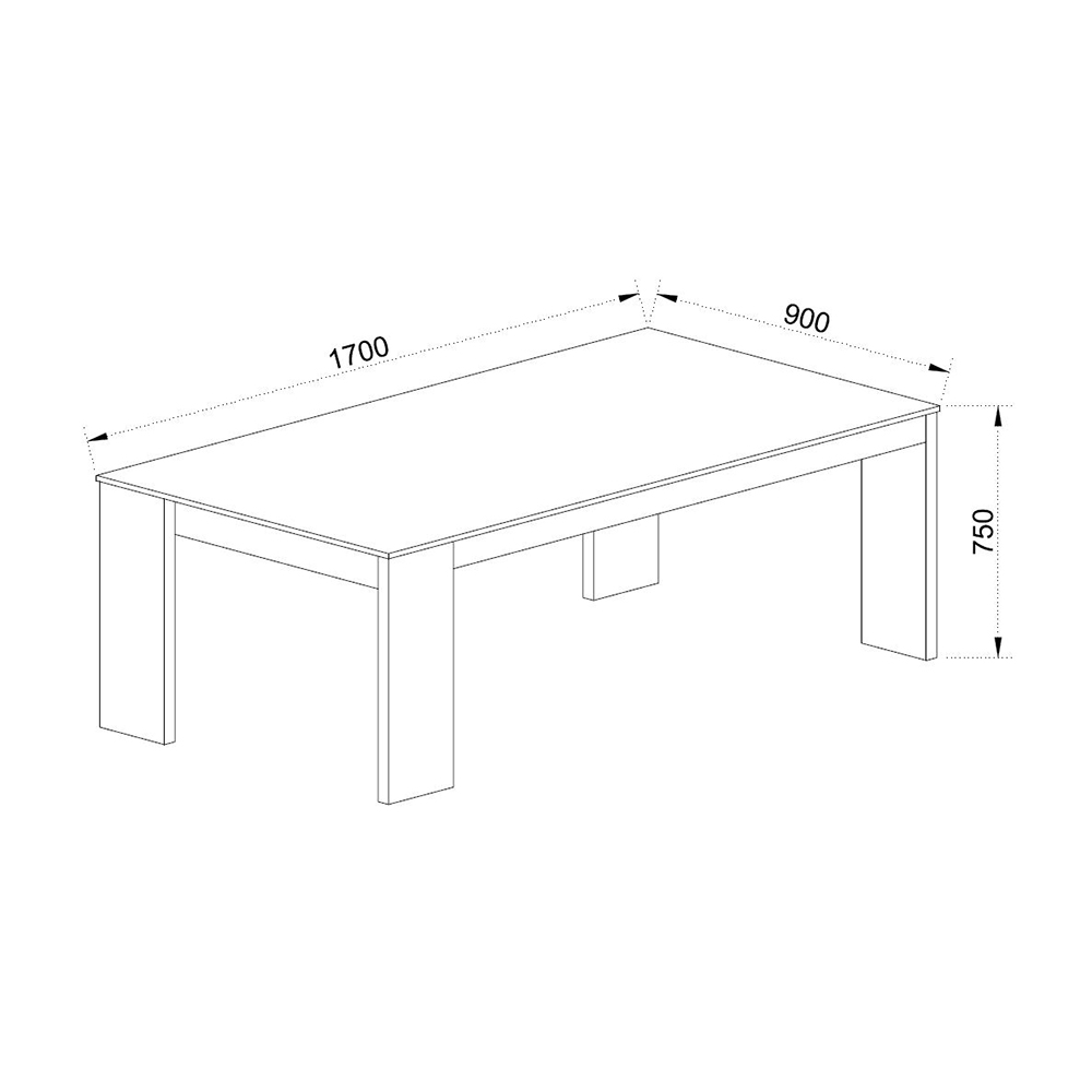 LIBERTA INTRO ΤΡΑΠΕΖΙ CEMENT ΣΚΟΥΡΟ SONOMA ΣΚΟΥΡΟ 170x90x76