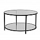 LIBERTA MOON COFFEE TABLE ΔΙΑΦΑΝΟ ΜΑΥΡΟ 80x80xH42cm