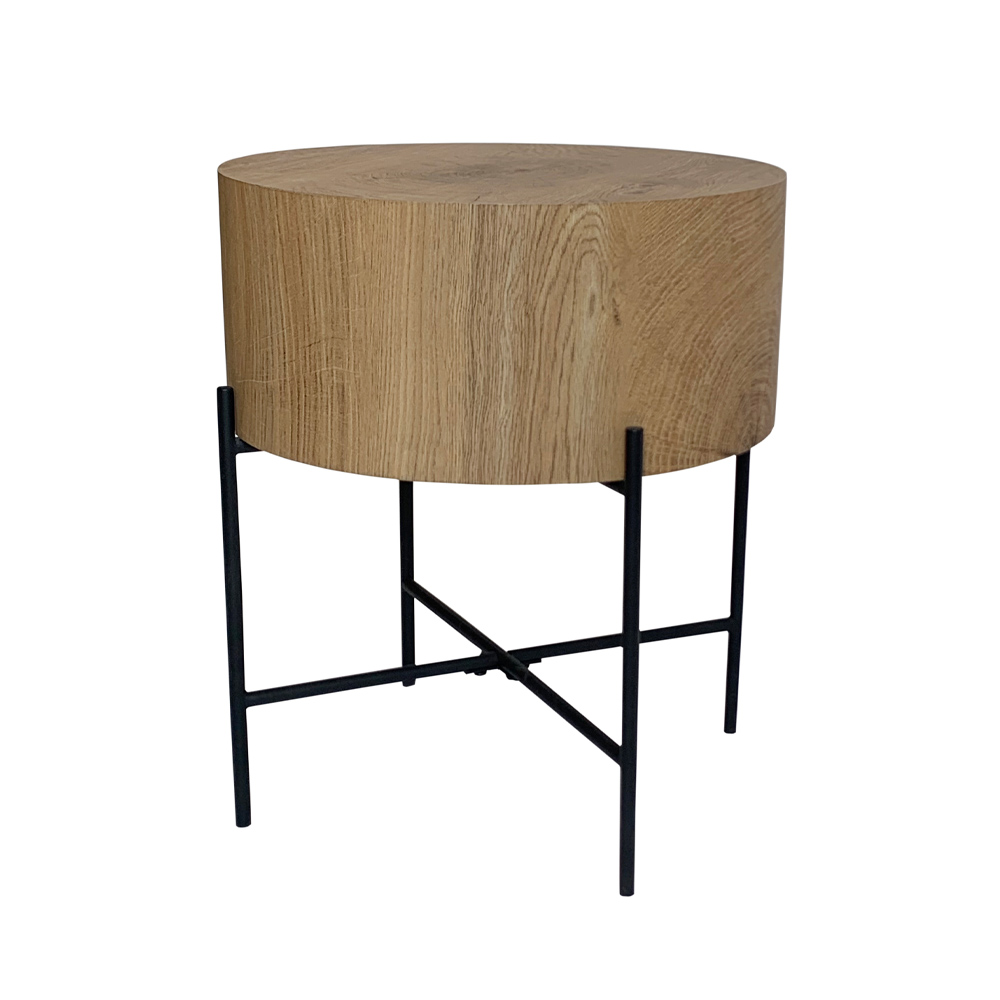 LIBERTA MADERA SIDE TABLE ΦΥΣΙΚΟ ΜΑΥΡΟ 45x45x45