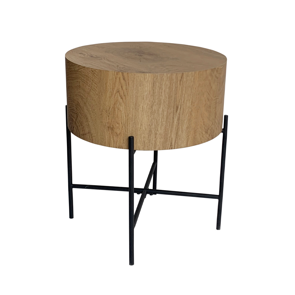 LIBERTA MADERA SIDE TABLE ΦΥΣΙΚΟ ΜΑΥΡΟ 45x45x45