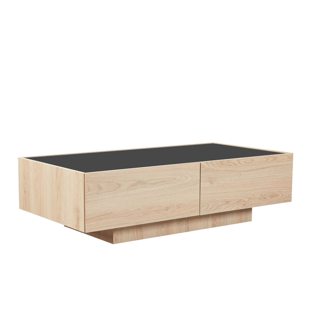 LIBERTA CUBIUS COFFEE TABLE ΦΥΣΙΚΟ ΦΙΜΕ ΜΑΥΡΟ 118x59x33