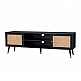 LIBERTA VIENNA TV STAND ΜΑΥΡΟ ΜΕ RATTAN 150x39x49