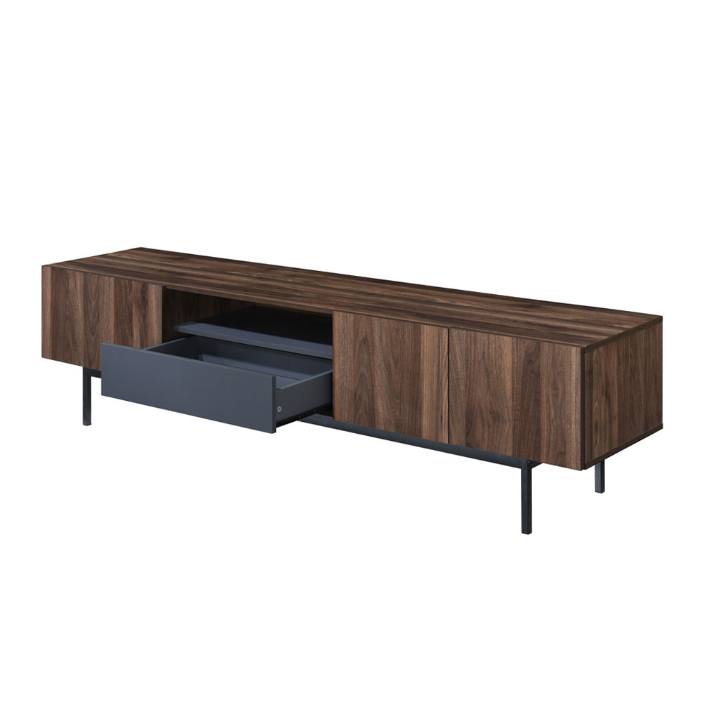 LIBERTA GROOVES TV STAND 3ΠΟΡΤΕΣ 1ΣΥΡΤΑΡΙ ΚΑΡΥΔΙ ΓΚΡΙ 180x40xH50cm