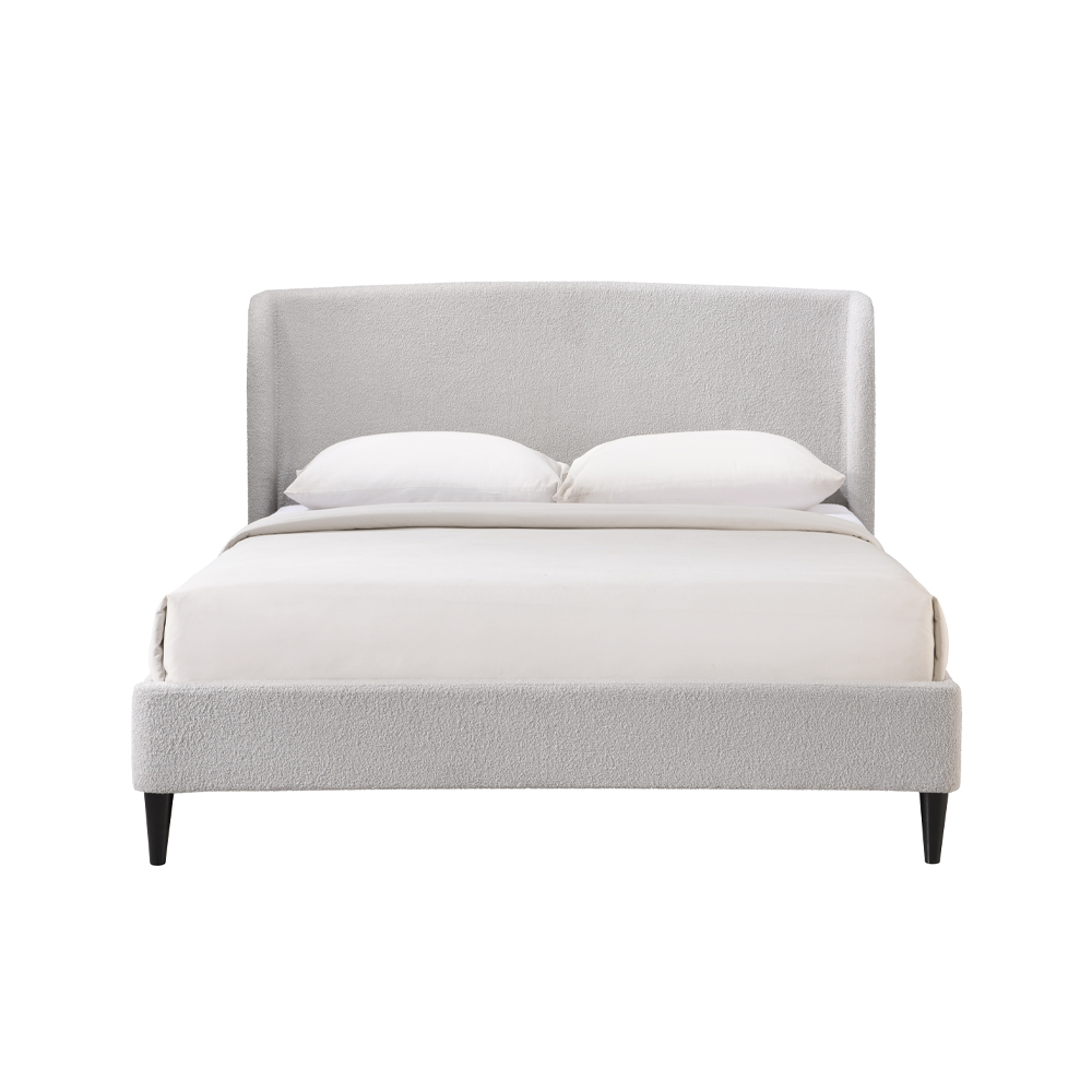 LIBERTA TEDDY ΚΡΕΒΑΤΙ (ΓΙΑ ΣΤΡΩΜΑ 160x200cm) ΓΚΡΙ ΑΝΟΙΧΤΟ 221x171.5x111
