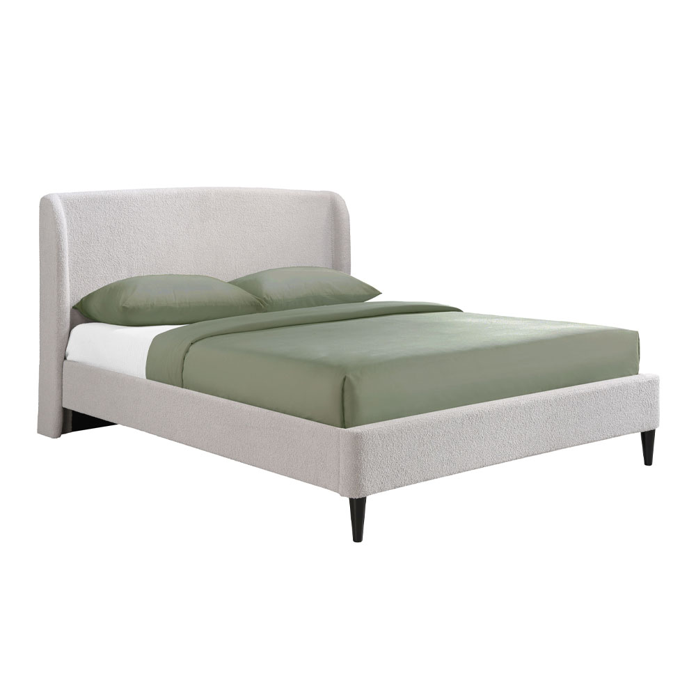 LIBERTA TEDDY ΚΡΕΒΑΤΙ (ΓΙΑ ΣΤΡΩΜΑ 160x200cm) ΓΚΡΙ ΑΝΟΙΧΤΟ 221x171.5x111